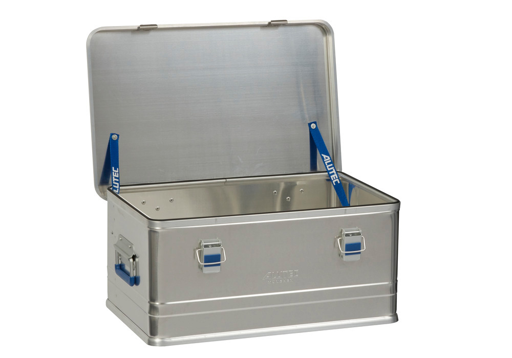 Caja de aluminio Comfort, sin esquinas para apilado, volumen de 48 litros