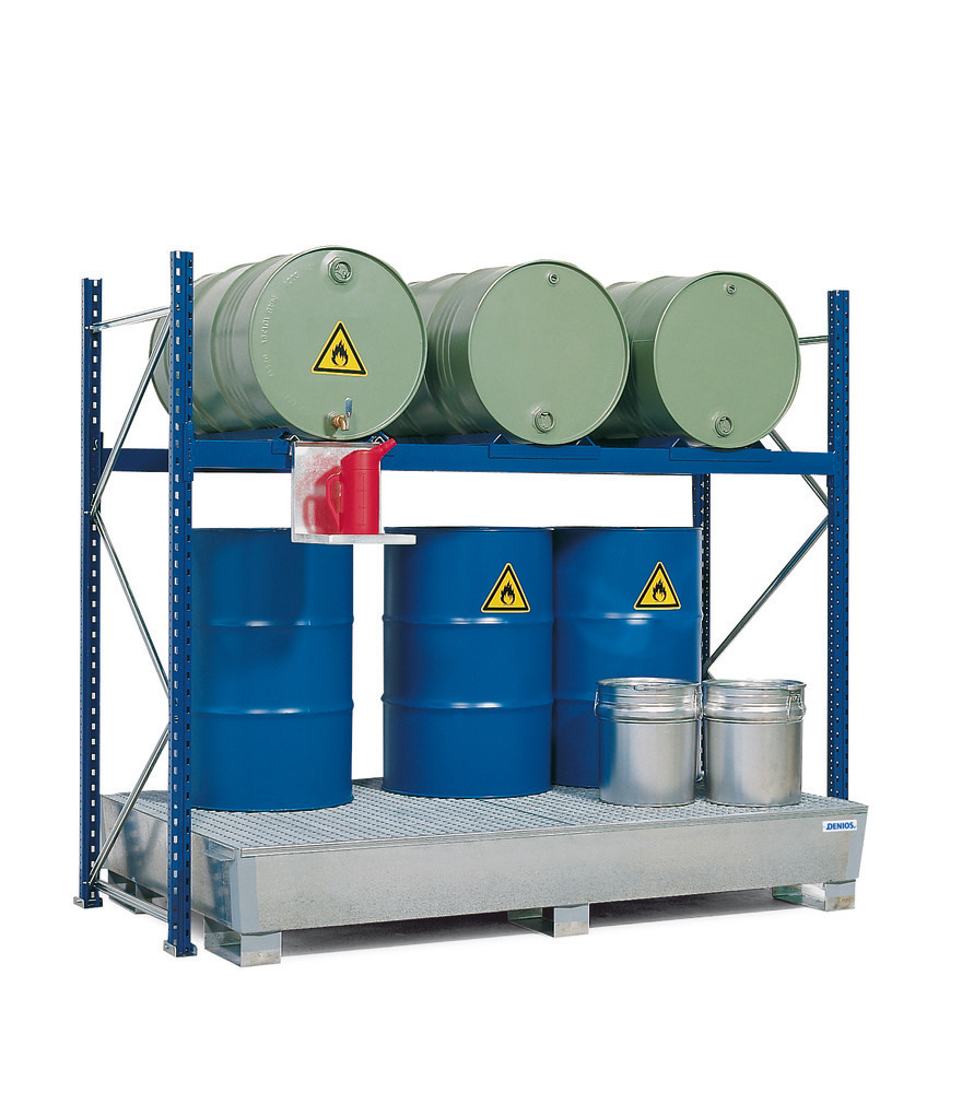 Drum Rack with Spill Containment Sump 3 Drum Horizontal 6 Drum Vertical 2 Levels