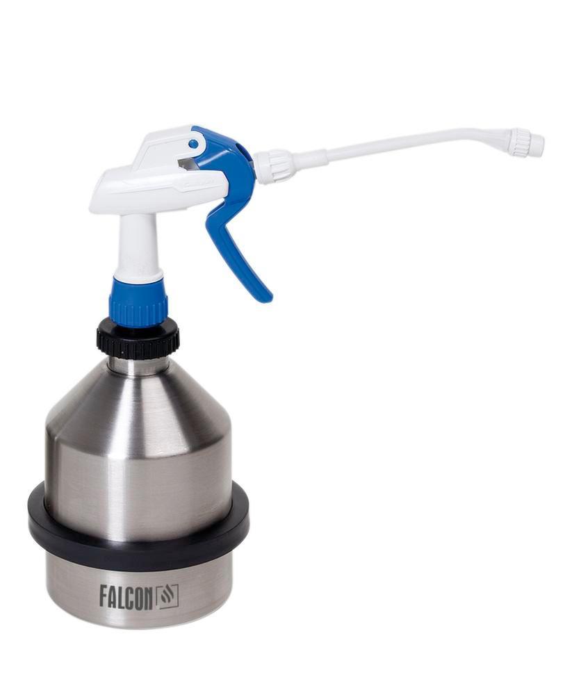 Chemical Spray Bottle Stainless Steel 1Liter FALCON Adjustable Nozzle Controls Fumes