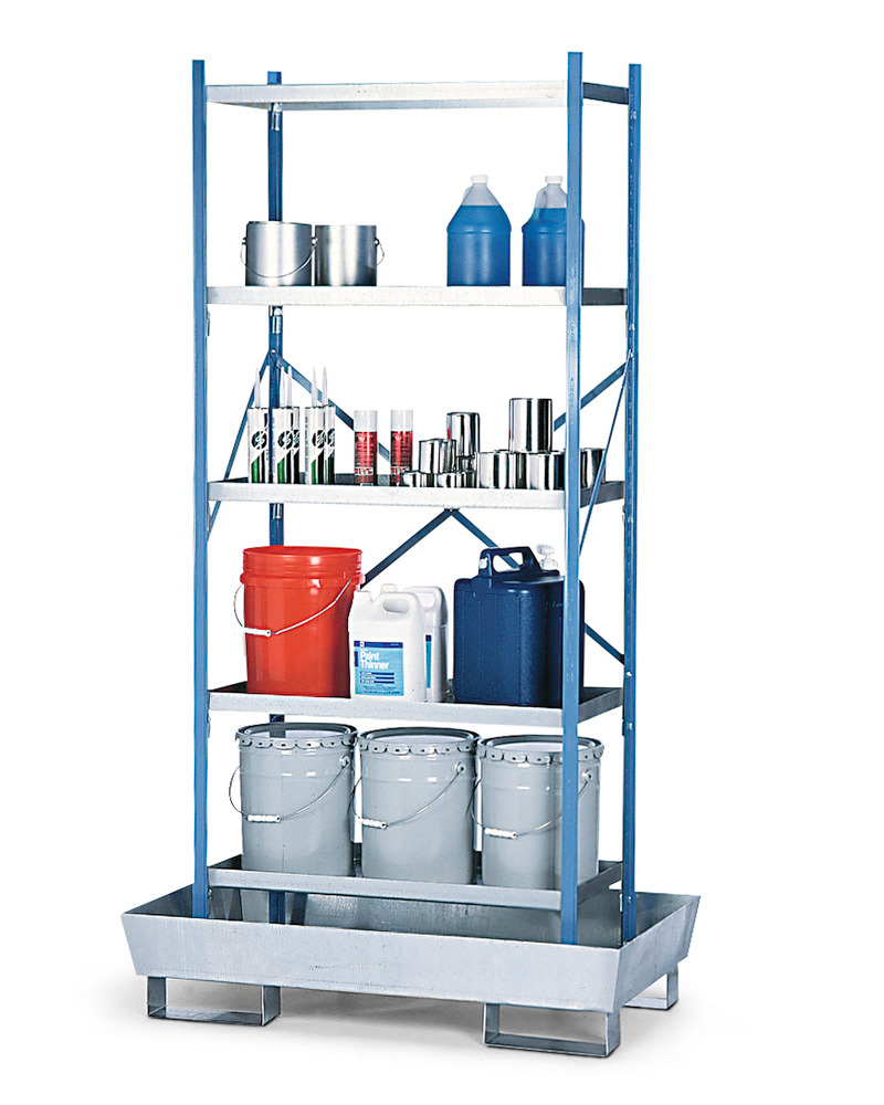 Spill Containment Shelving with Sump Base 36 x 24 Grated Shelving