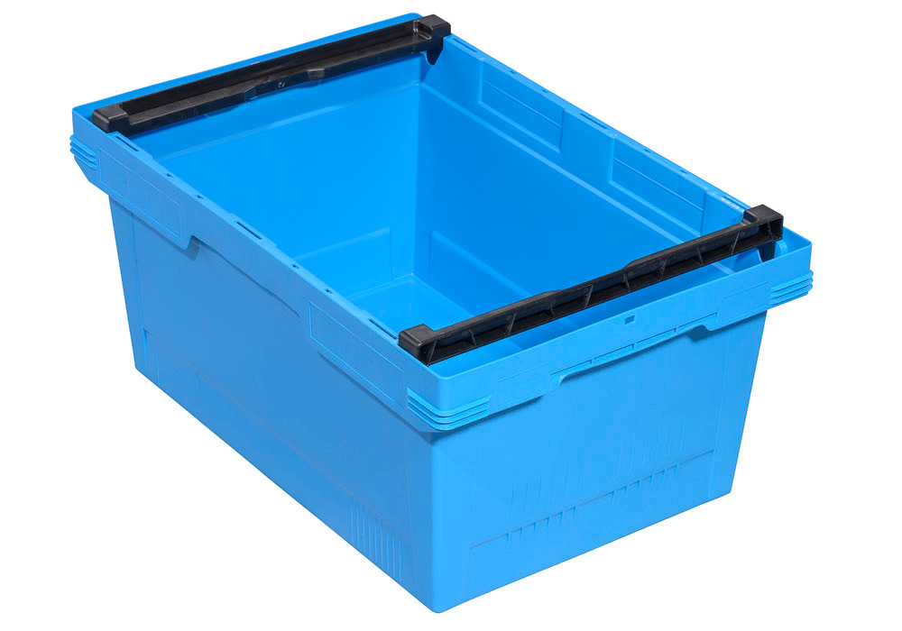 Mehrweg-Stapelbehälter classic-line D, Stapelbügel, nestbar, 600 x 400 x 273 mm, blau, VE = 3 St.
