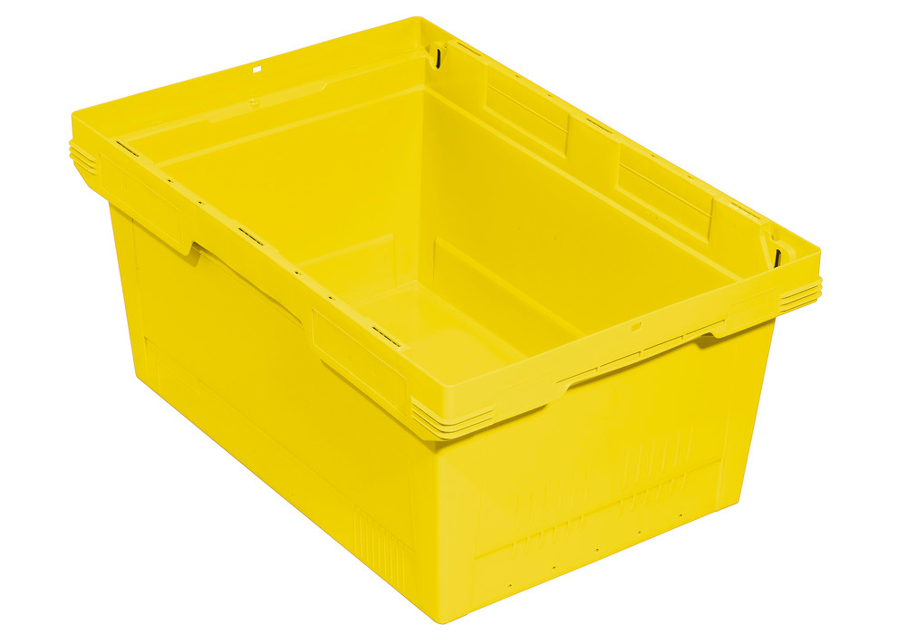 Reusable stacking container classic-line D, nestable,600 x 400 x 273 mm, yllw, Pk =3 pc.