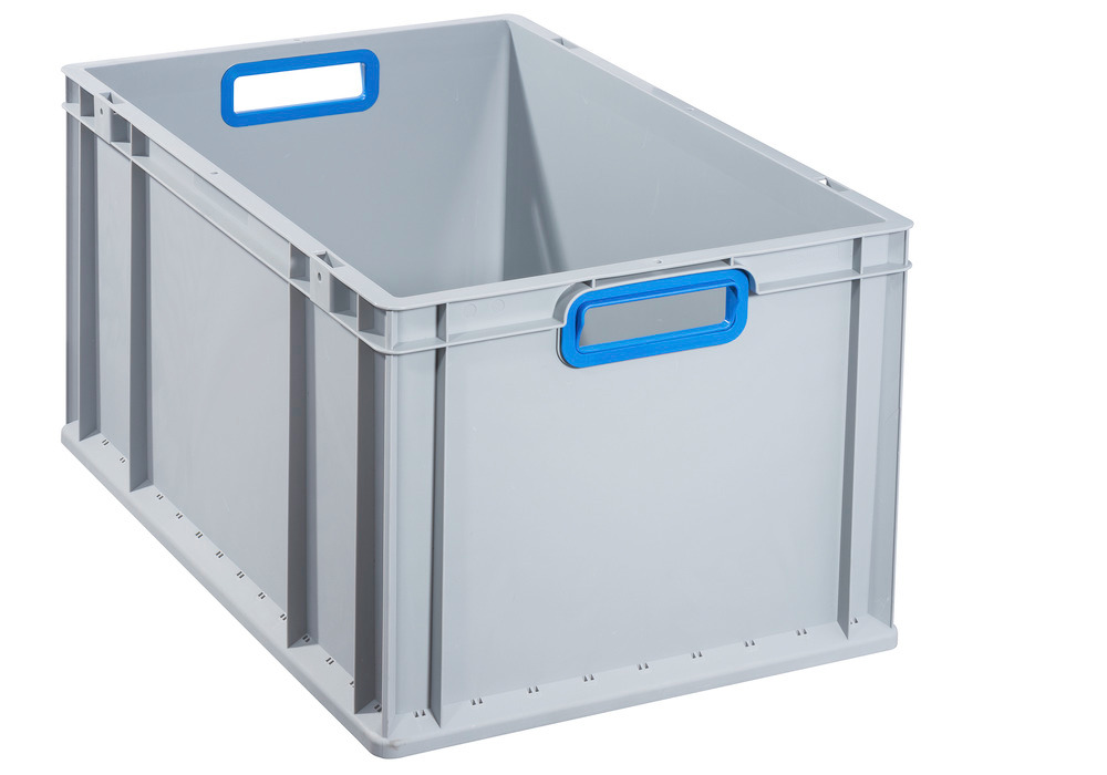 Euro stacking container classic-line B, blue handle opening, PP, 600 x 400 x 320 mm, Pk =3 pc.