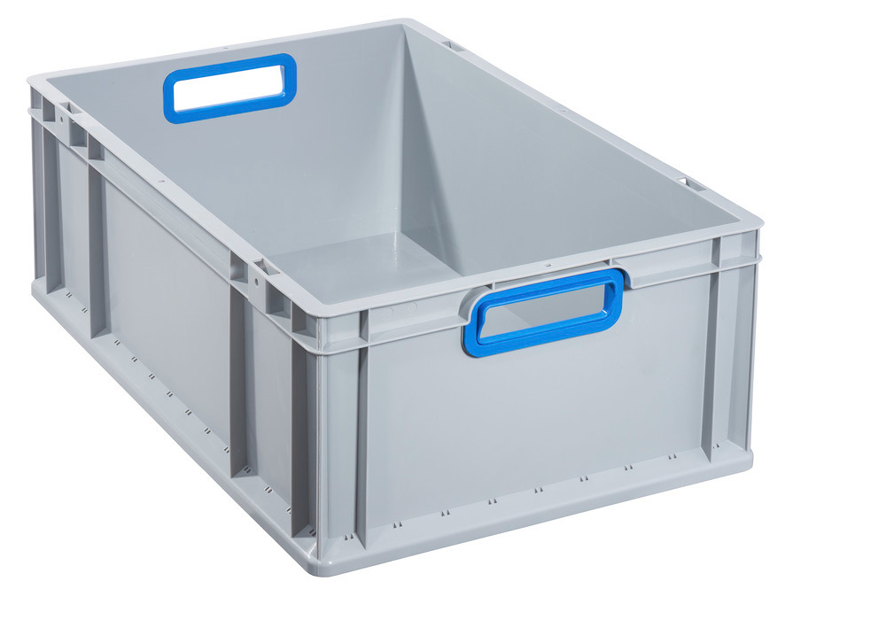 Euro stacking container classic-line B, blue handle opening, PP, 600 x 400 x 220 mm, Pk =4 pc.