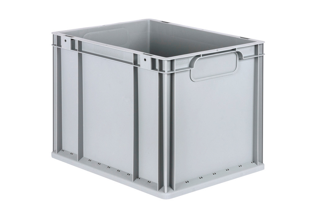Euro stacking container classic-line B, grey handles, PP, 400 x 300 x 320 mm, Pk =4 pc.