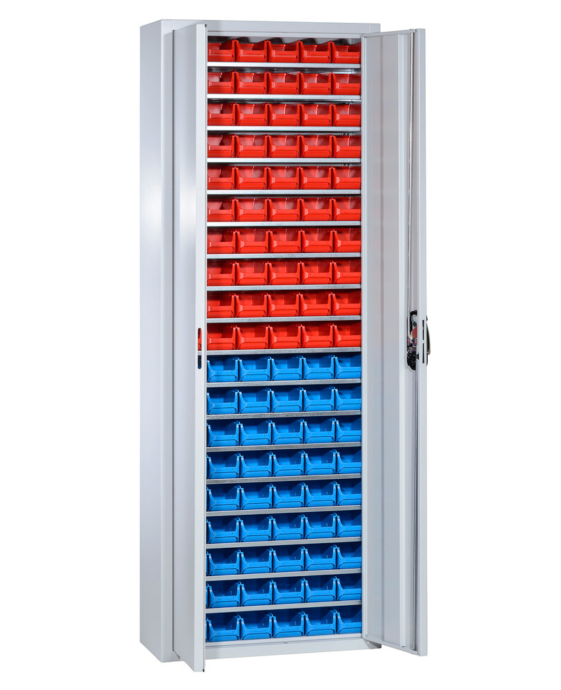 Storage cabinets with 114 open-fronted storage bins pro-line A, 700 x 300 x 1980 mm