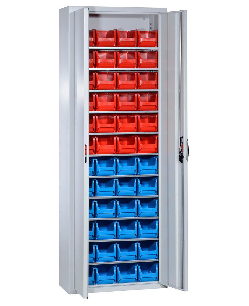 Storage cabinets with 48 open-fronted storage bins pro-line A, 700 x 300 x 1980 mm