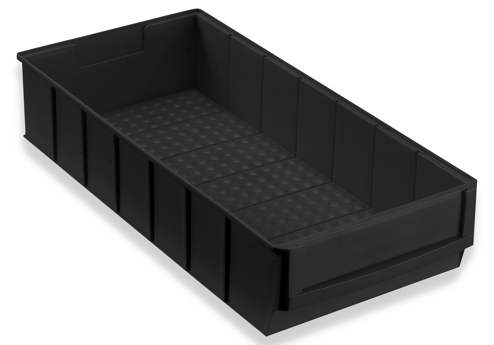 Caixas estantes ESD pro-line C2-B, PP, 185 x 400 x 81 mm, preto, emb. = 24 un.