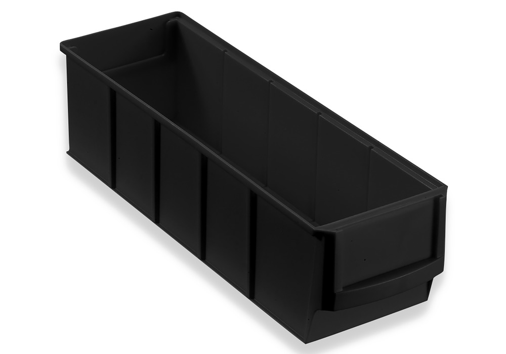 Cajas estantería ESD pro-line C1-S, PP, 91 x 300 x 81 mm, negro, pack = 48 uds