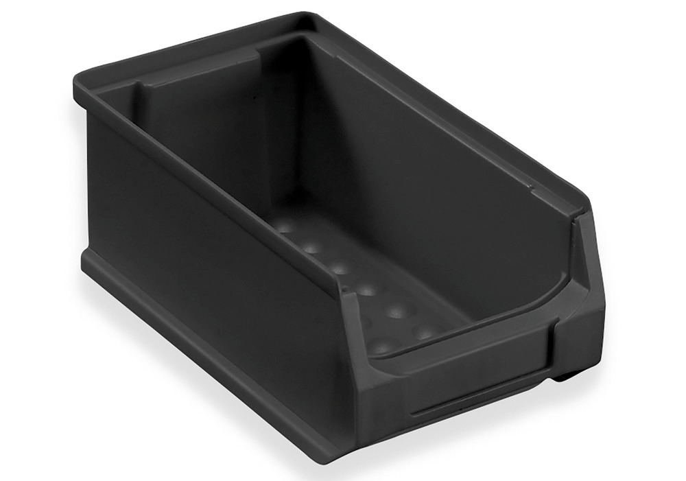 ESD open-fronted storage bins pro-line B2, PP, 100 x 175 x 75 mm, black, Pack = 24 pcs