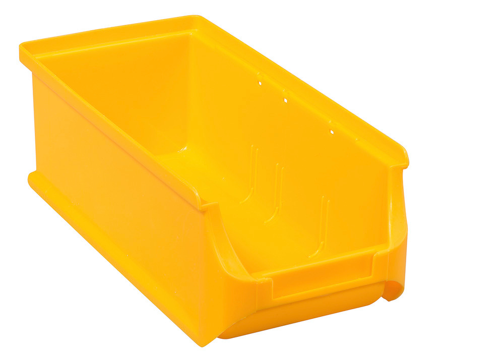 Open-fronted storage bins pro-line A2-L, PP, 100 x 215 x 75 mm, yellow, Pack = 20 pcs.