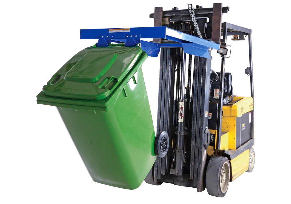 Trash Can Dumper Fork Mounted 500 lbs Load Capacity No Moving