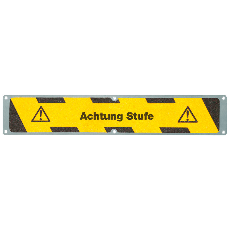 Antirutschplatte, Aluminium m2, "Achtung Stufe", 635 x 114 mm