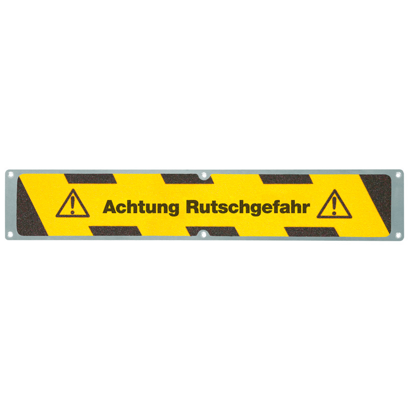 Antirutschplatte, Aluminium m2, "Achtung Rutschgefahr", 635 x 114 mm