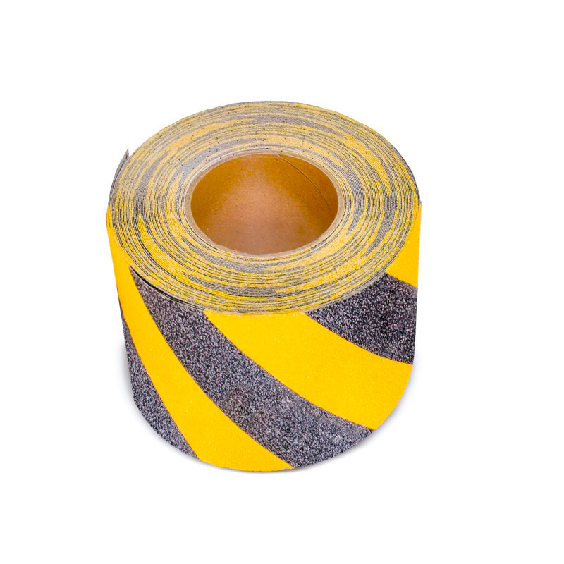 Skridsikker belægning Basic, sort/gul, rulle 150 mm x 18,3 m