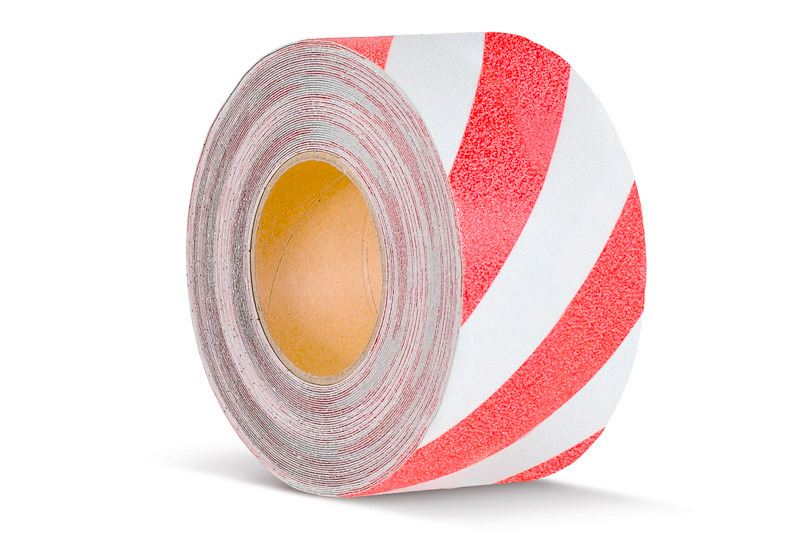 M2 protišmyková páska™, výstražná, červeno-biela, rola 75 mm x 18,3 m