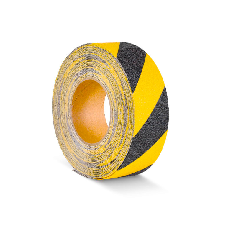 Revêtement anti-dérapant m2™, flexible, noir / jaune, rouleau 50 mm x 18,3 m