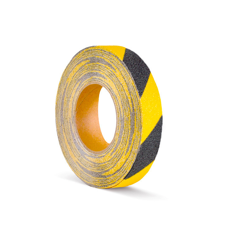 m2-Antirutschbelag™, verformbar, schwarz/gelb, Rolle 25 mm x 18,3 m