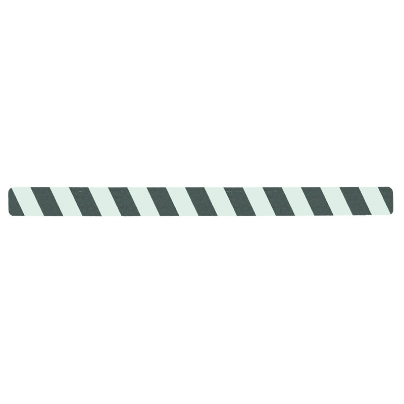 m2 sklisikker merking™, selvlysende sort/gul, stripe 50 x 650 mm, 10 stk./pakke