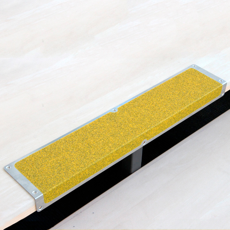 Perfil de borde antideslizante, aluminio, Public 46, amarillo, ancho 1000 mm