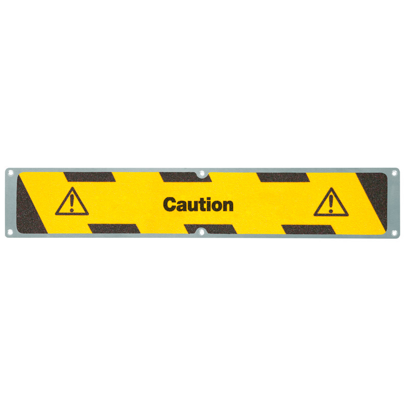 Anti-slip sheet, aluminium m2, "Caution", 635 x 114 mm