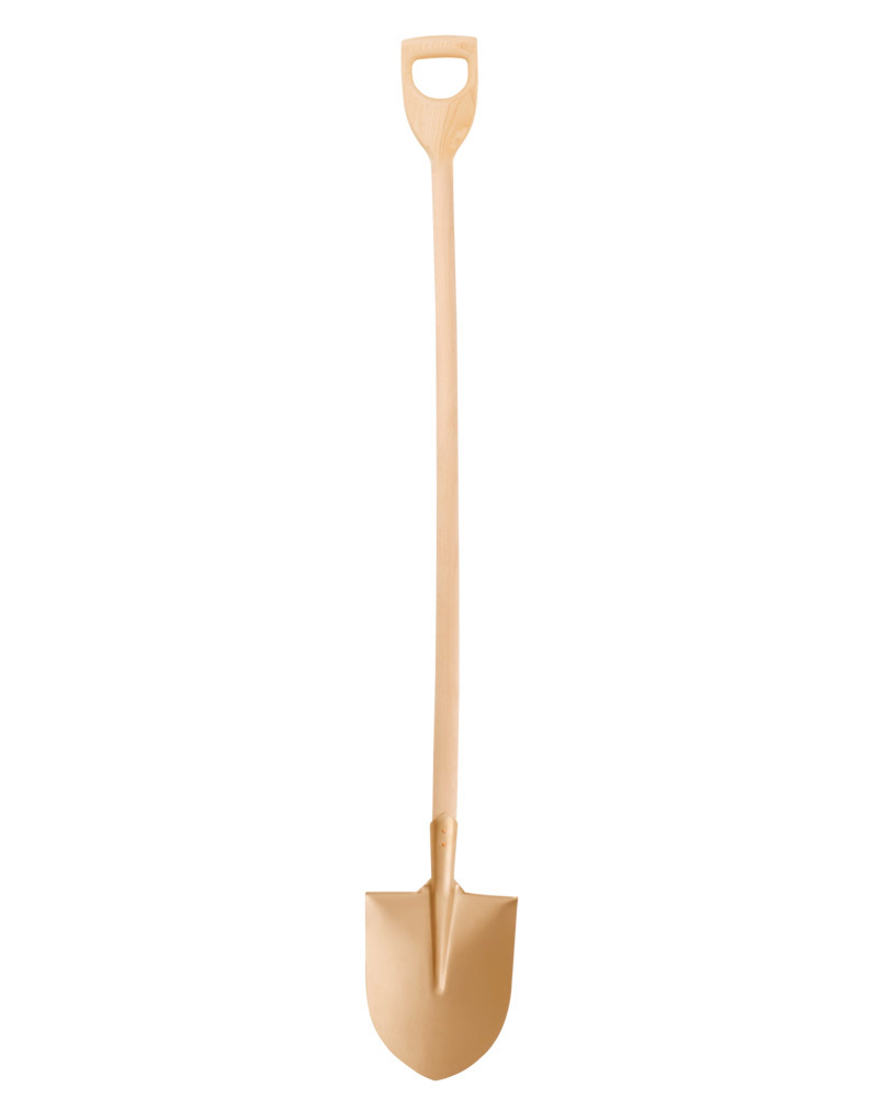 Frankfurt shovel with D handle, 240 x 340 x 1150mm, special bronze, spark-free, for Ex zones