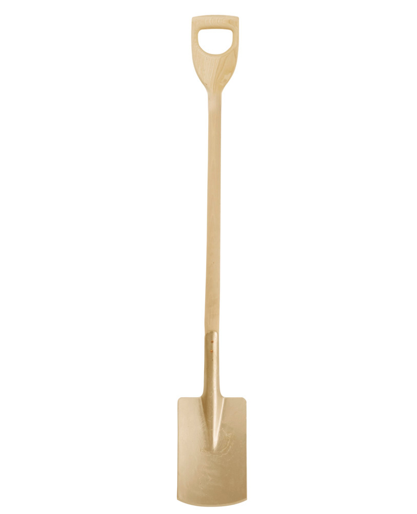 Spade with D handle, 180 x 260 x 1250 mm, special bronze, spark-free, for Ex zones