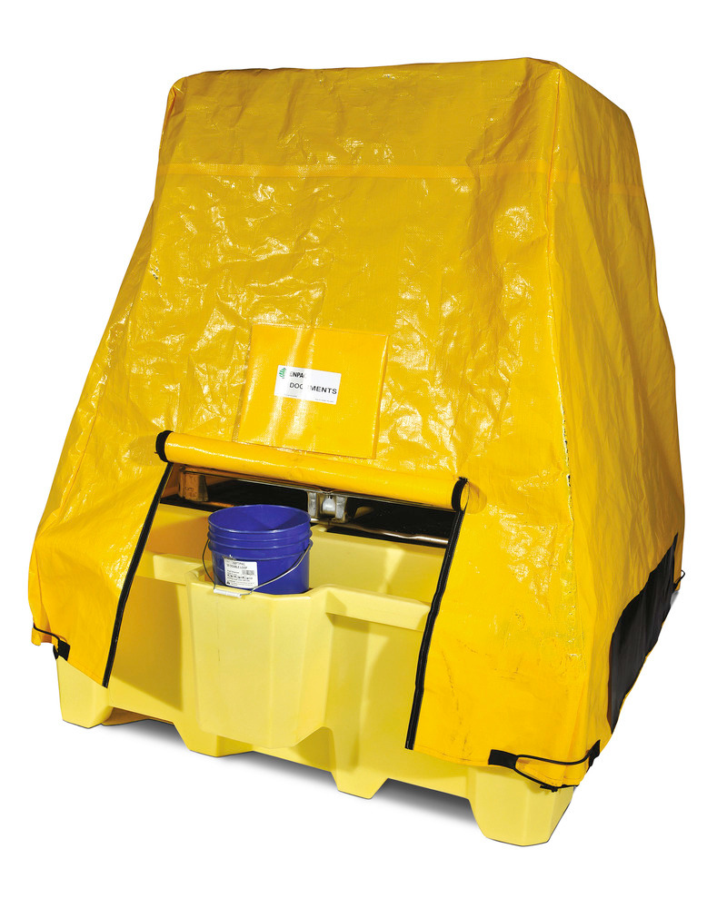 Tarp Cover for IBC Sumps with Dispensing Well