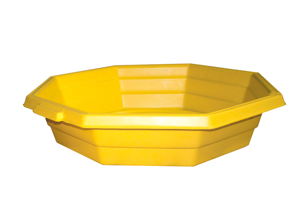 Cubeto octogonal de plástico para recipientes pequeños, volumen 80 litros, amarillo