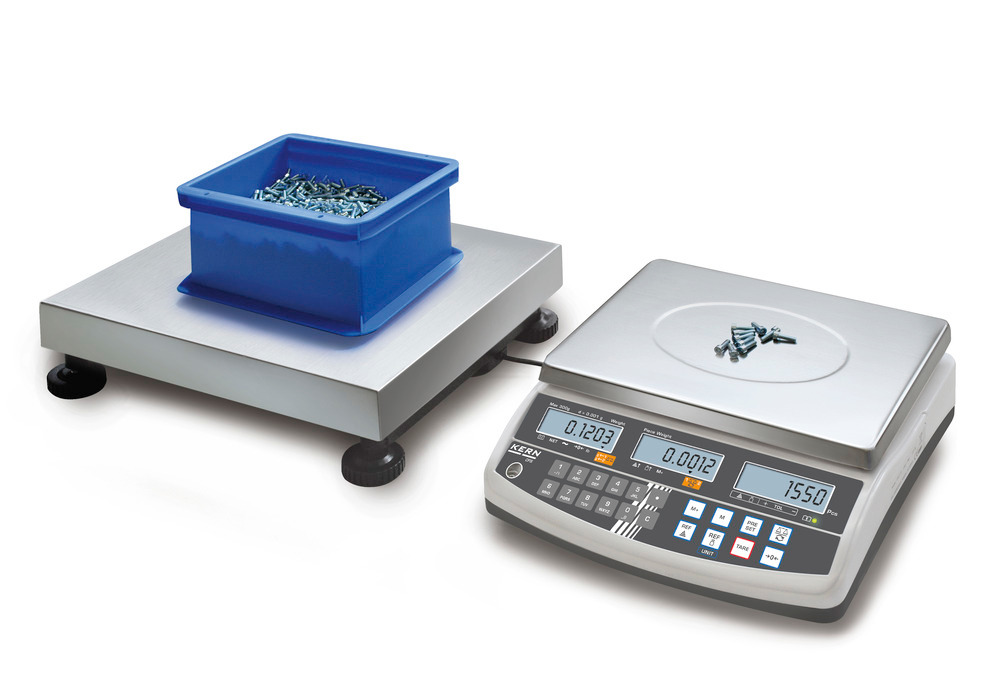 KERN counting scale CCS, up to 600 kg, min. part weight 0.5 g/unit, weighing plate 840 x 1300 mm
