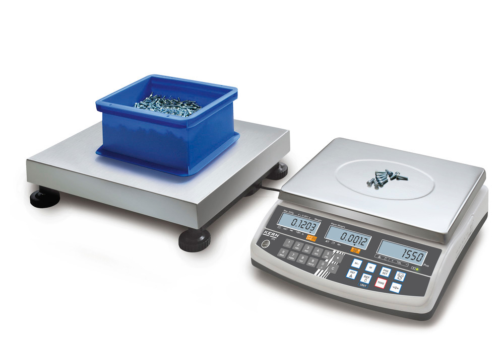 KERN counting scale CCS, up to 150 kg, min. part weight 1.0 g/unit, weighing plate 650 x 500 mm