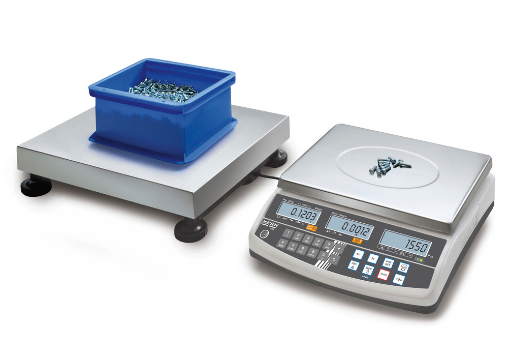 KERN counting scale CCS, up to 150 kg, min. part weight 1.0 g/unit, weighing plate 500 x 400 mm