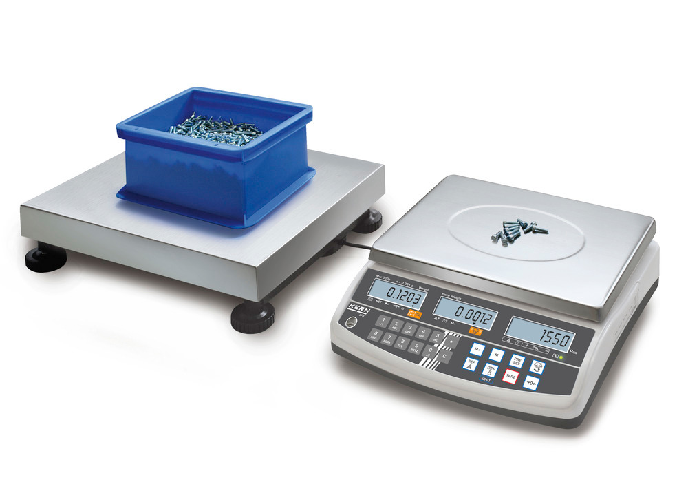 KERN counting scale CCS, up to 150 kg, min. part weight 0.5 g/unit, weighing plate 500 x 400 mm