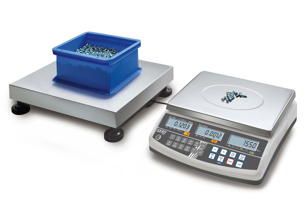 KERN counting scale CCS, up to 60 kg, min. part weight 0.5 g/unit, weighing plate 400 x 300 mm