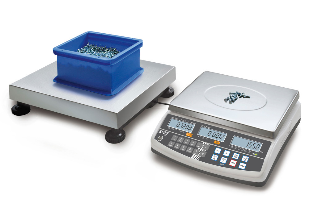 KERN counting scale CCS, up to 30 kg, min. part weight 0.5 g/unit, weighing plate 400 x 300 mm