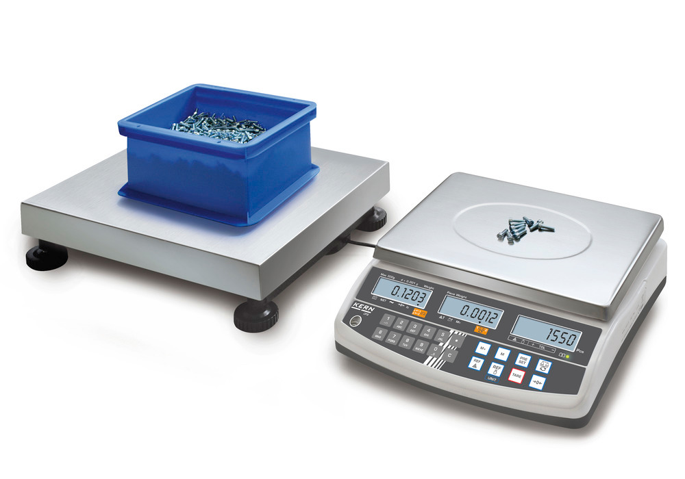 KERN counting scale CCS, up to 15 kg, min. part weight 0.05 g/unit, weighing plate 300 x 240 mm