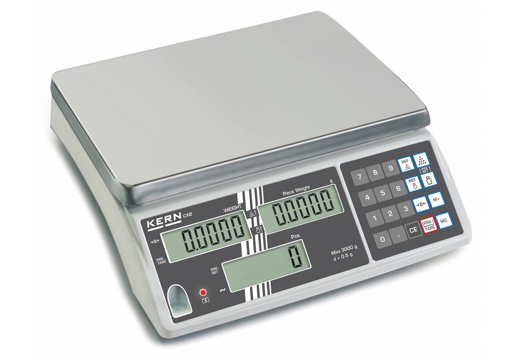 KERN counting scale CXB, verifiable, up to 15 kg, min. part weight 5.0 g/unit