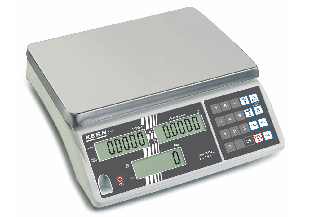 KERN counting scale CXB, verifiable, up to 6 kg, min. part weight 2.0 g/unit