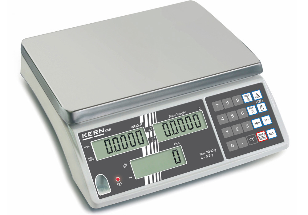 KERN counting scale CXB, up to 15 kg, min. part weight 5.0 g/unit