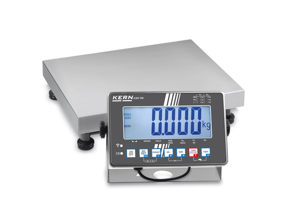 KERN st steel platform scale SXS, IP 68, verifiable, to 60 kg, weighing plate 500 x 400 mm