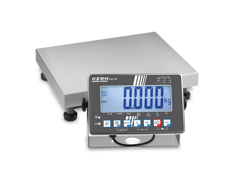 KERN st steel platform scale SXS, IP 68, verifiable, to 60 kg, weighing plate 400 x 300 mm