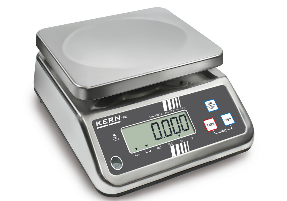 KERN nerezová stolní váha FFN, IP 65, ověřitelná, až do 6 kg