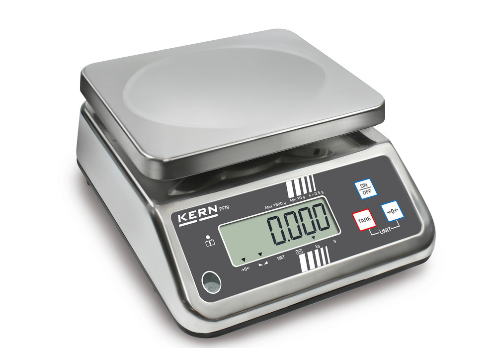 KERN nerezová stolová váha FFN, IP 65, overiteľná, až do 3 kg