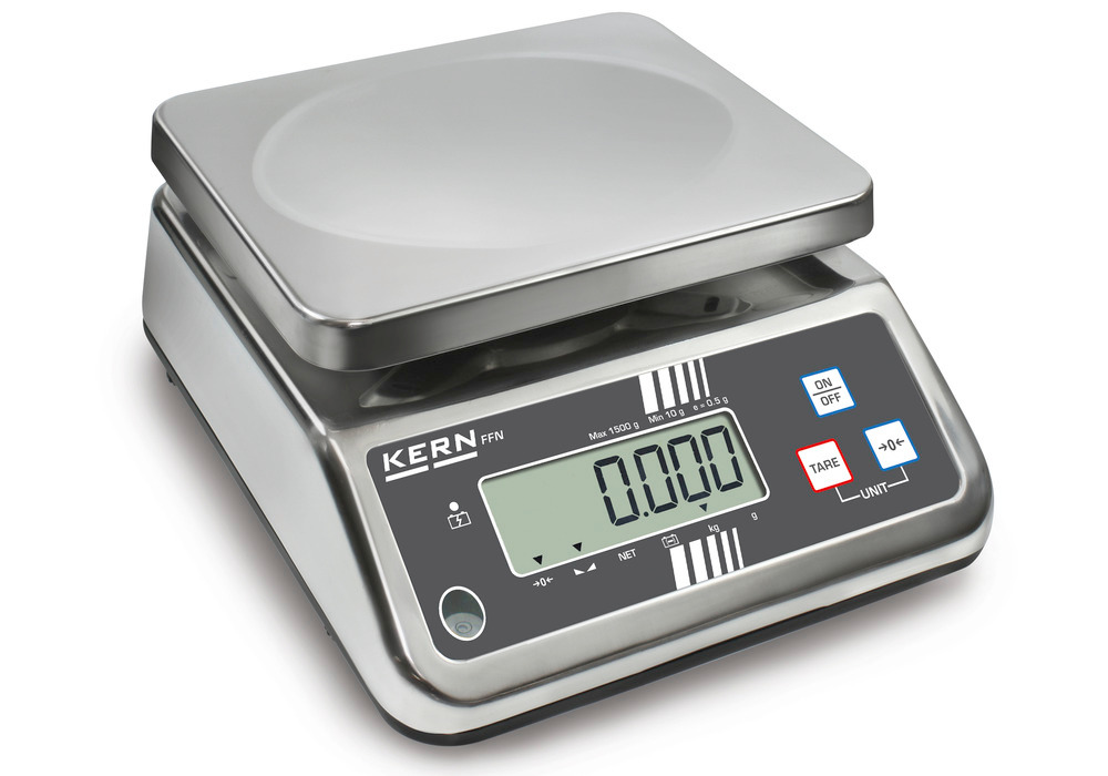 KERN stainless steel bench scale FFN, IP 65, up to 25 kg
