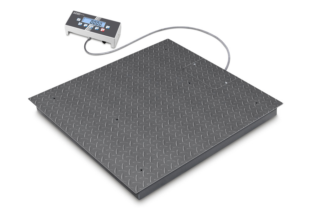 KERN two-range floor scale BID, verifiable, to 3 t, weighing plate 1200 x 1500 mm