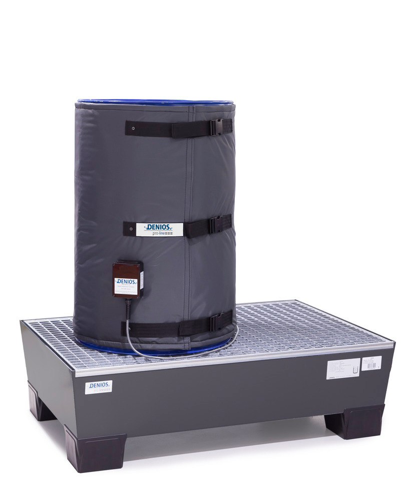 Varmekappe DENIOS Pro-line, digital temperaturregulering, for 200 liters fat