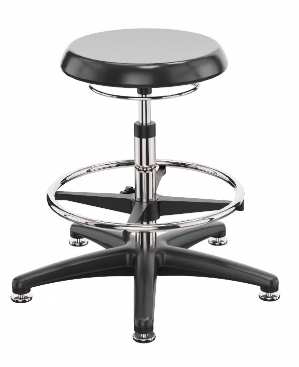 Work stool PU, floor glide, foot ring