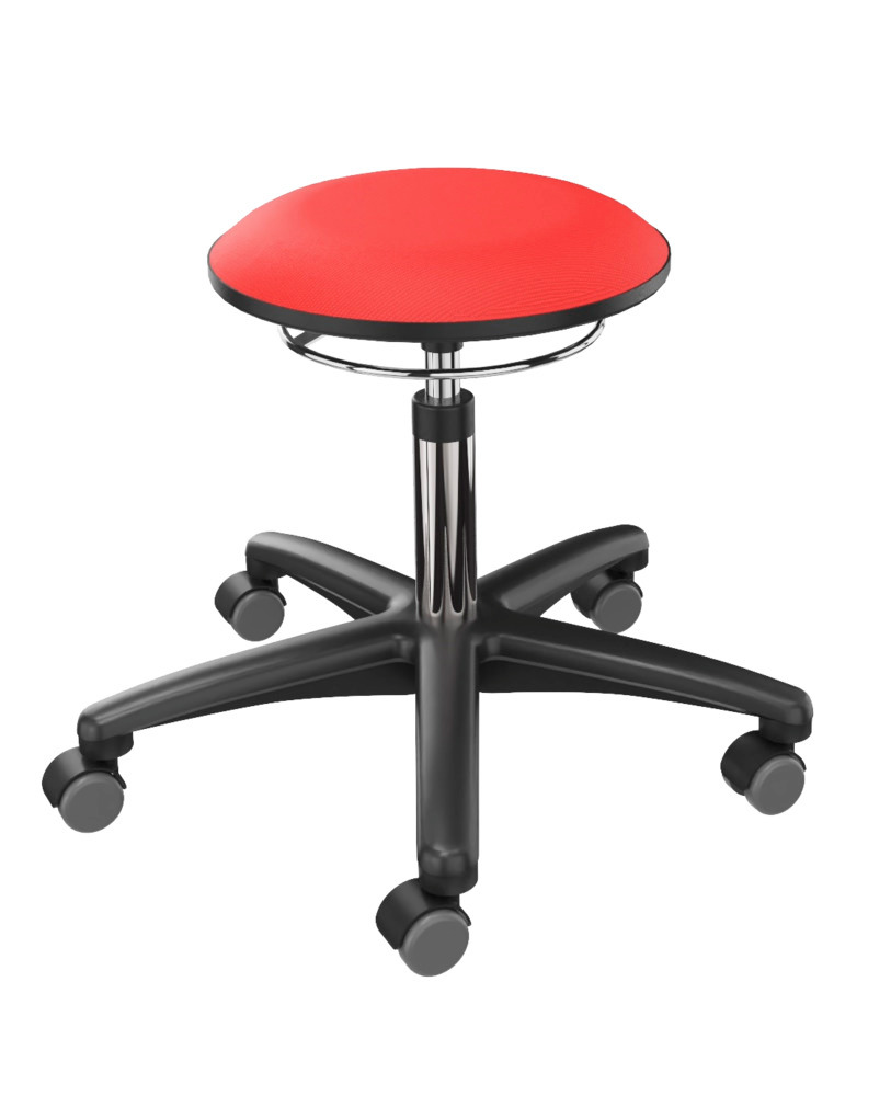 Pracovná stolička bez operadla, červená