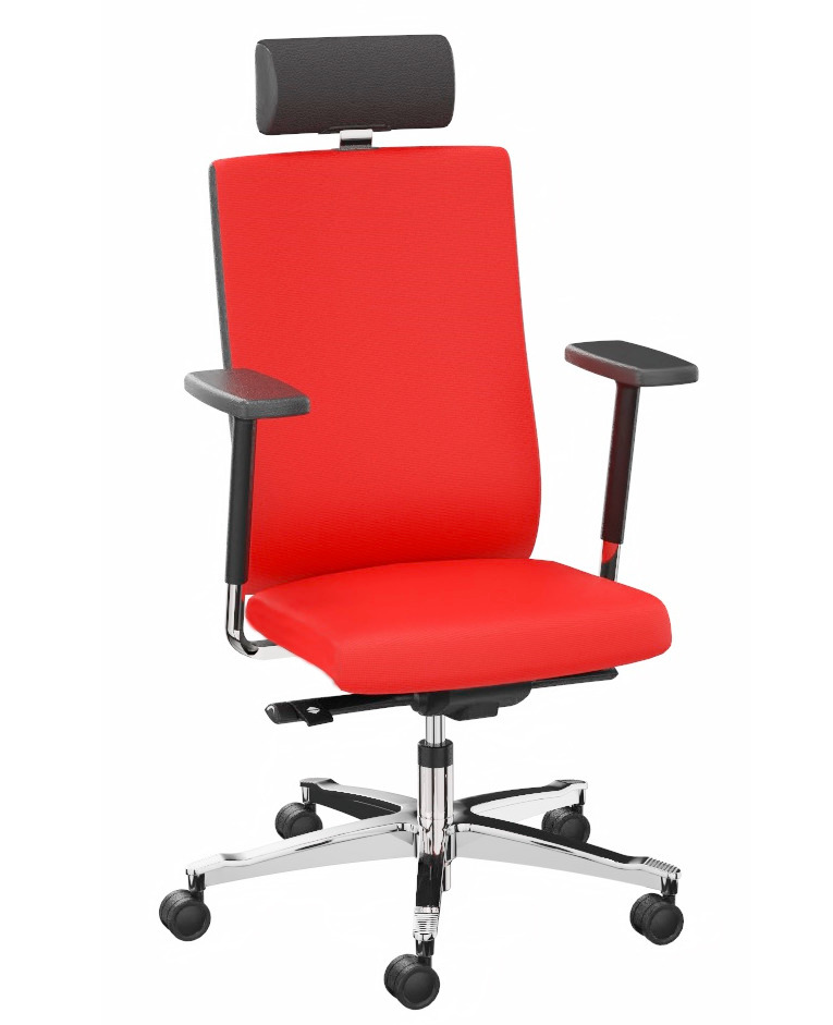 Pracovná stolička pre nepretržitú prevádzku, poťah červený