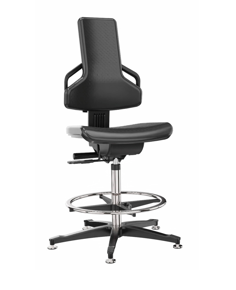 Premium work chair PU, floor glide, foot ring